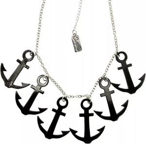 BNWT Sourpuss Anchor Necklace and Earring Set